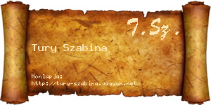 Tury Szabina névjegykártya
