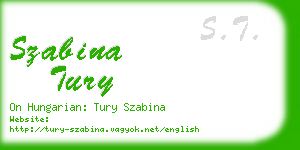 szabina tury business card